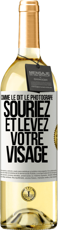 29,95 € Envoi gratuit | Vin blanc Édition WHITE Comme le dit le photographe, souriez et levez votre visage Étiquette Blanche. Étiquette personnalisable Vin jeune Récolte 2023 Verdejo