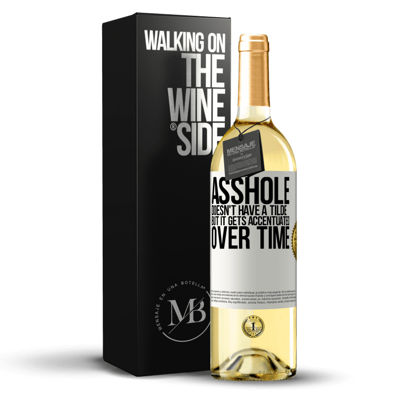 29,95 € Free Shipping | White Wine WHITE Edition Asshole doesn't have a tilde, but it gets accentuated over time White Label. Customizable label Young wine Harvest 2025 Verdejo