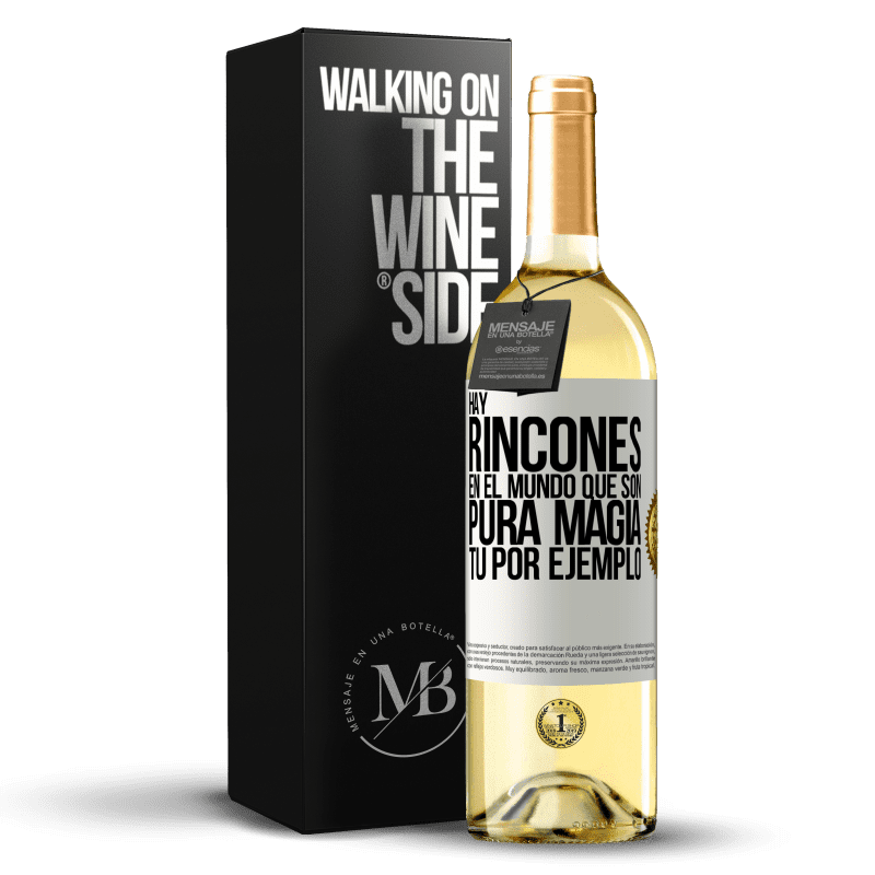 29,95 € Envío gratis | Vino Blanco Edición WHITE Hay rincones en el mundo que son pura magia. Tú por ejemplo Etiqueta Blanca. Etiqueta personalizable Vino joven Cosecha 2023 Verdejo