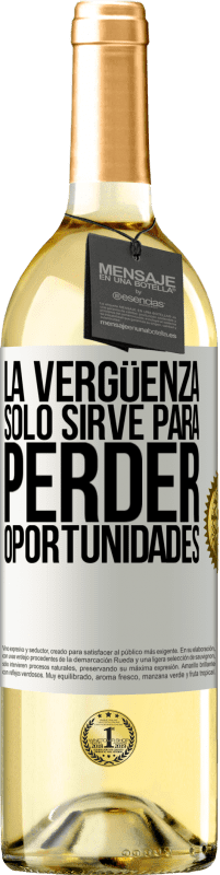 29,95 € | Vino Blanco Edición WHITE La vergüenza sólo sirve para perder oportunidades Etiqueta Blanca. Etiqueta personalizable Vino joven Cosecha 2023 Verdejo