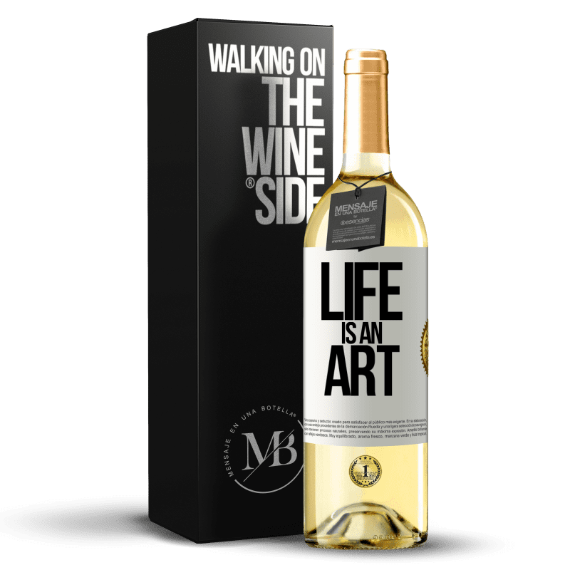 29,95 € Free Shipping | White Wine WHITE Edition Life is an art White Label. Customizable label Young wine Harvest 2023 Verdejo