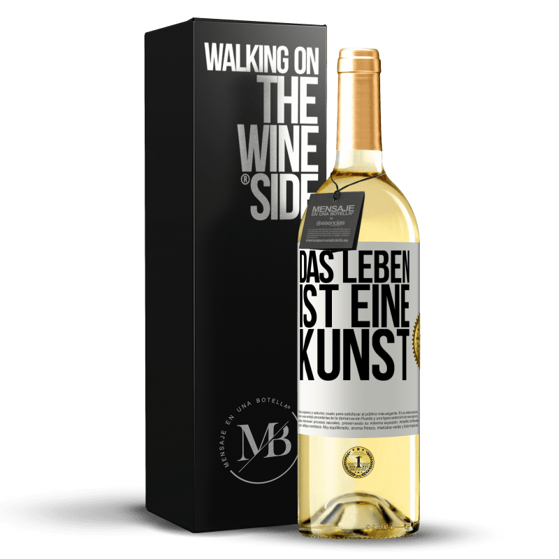 29,95 € Kostenloser Versand | Weißwein WHITE Ausgabe Das Leben ist eine Kunst Weißes Etikett. Anpassbares Etikett Junger Wein Ernte 2023 Verdejo