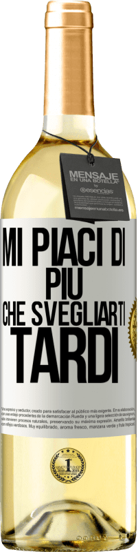 Spedizione Gratuita | Vino bianco Edizione WHITE Mi piaci di più che svegliarti tardi Etichetta Bianca. Etichetta personalizzabile Vino giovane Raccogliere 2023 Verdejo