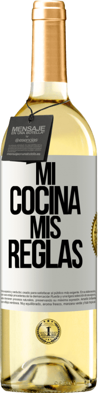 Envío gratis | Vino Blanco Edición WHITE Mi cocina, mis reglas Etiqueta Blanca. Etiqueta personalizable Vino joven Cosecha 2023 Verdejo