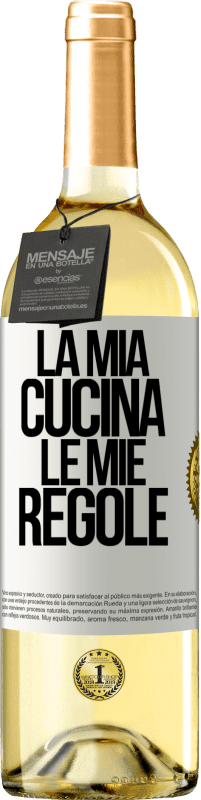 Spedizione Gratuita | Vino bianco Edizione WHITE La mia cucina, le mie regole Etichetta Bianca. Etichetta personalizzabile Vino giovane Raccogliere 2023 Verdejo