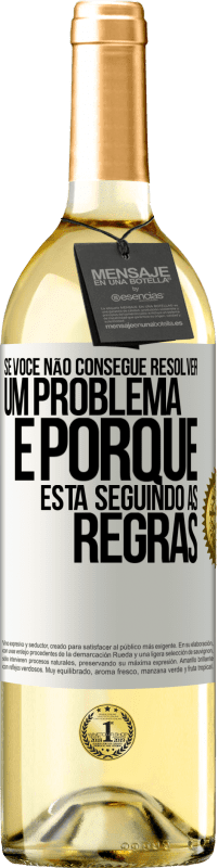 29,95 € | Vinho branco Edição WHITE Se você não consegue resolver um problema é porque está seguindo as regras Etiqueta Branca. Etiqueta personalizável Vinho jovem Colheita 2024 Verdejo