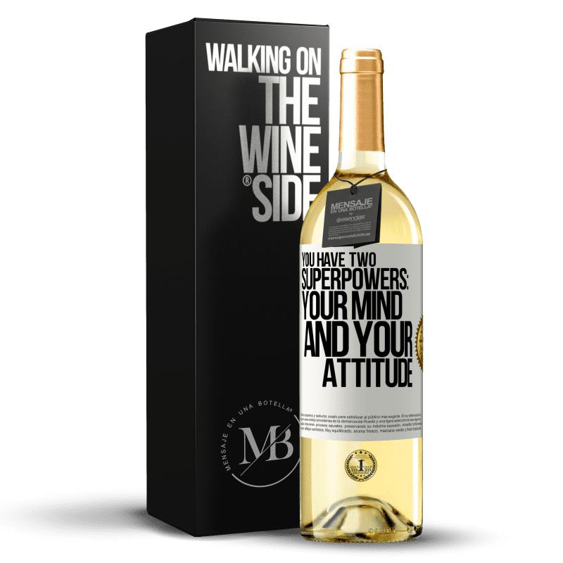 29,95 € Free Shipping | White Wine WHITE Edition You have two superpowers: Your mind and your attitude White Label. Customizable label Young wine Harvest 2023 Verdejo