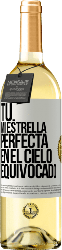 Envío gratis | Vino Blanco Edición WHITE Tú. Mi estrella perfecta en el cielo equivocado Etiqueta Blanca. Etiqueta personalizable Vino joven Cosecha 2023 Verdejo