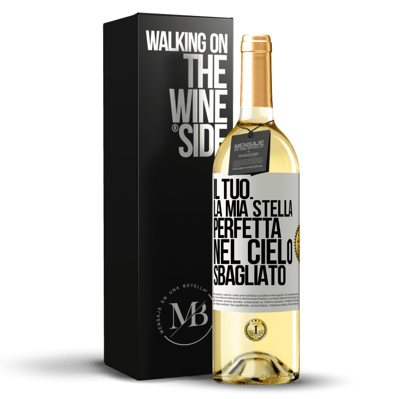 29,95 € Spedizione Gratuita | Vino bianco Edizione WHITE Il tuo. La mia stella perfetta nel cielo sbagliato Etichetta Bianca. Etichetta personalizzabile Vino giovane Raccogliere 2023 Verdejo