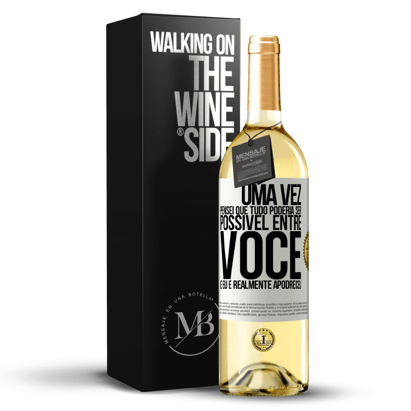 29,95 € Envio grátis | Vinho branco Edição WHITE Uma vez pensei que tudo poderia ser possível entre você e eu. E realmente apodreceu Etiqueta Branca. Etiqueta personalizável Vinho jovem Colheita 2023 Verdejo