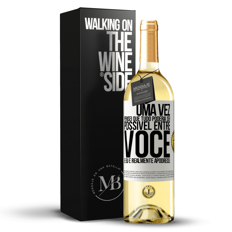 29,95 € Envio grátis | Vinho branco Edição WHITE Uma vez pensei que tudo poderia ser possível entre você e eu. E realmente apodreceu Etiqueta Branca. Etiqueta personalizável Vinho jovem Colheita 2025 Verdejo