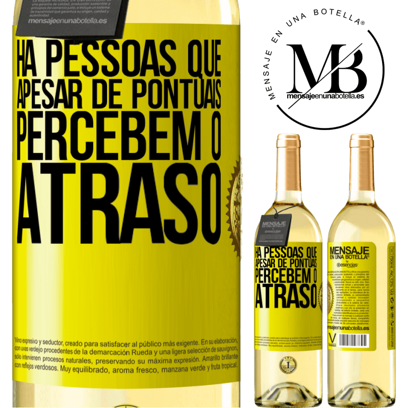 29,95 € Envio grátis | Vinho branco Edição WHITE Há pessoas que, apesar de pontuais, percebem o atraso Etiqueta Amarela. Etiqueta personalizável Vinho jovem Colheita 2025 Verdejo