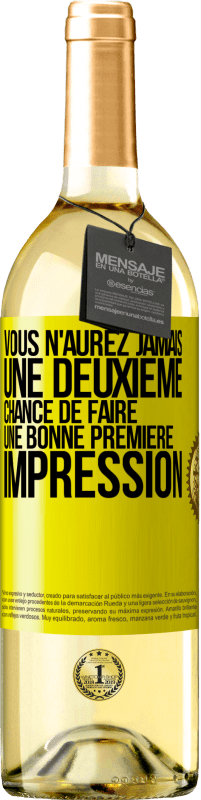 29,95 € | Vin blanc Édition WHITE Vous n'aurez jamais une deuxième chance de faire une bonne première impression Étiquette Jaune. Étiquette personnalisable Vin jeune Récolte 2024 Verdejo