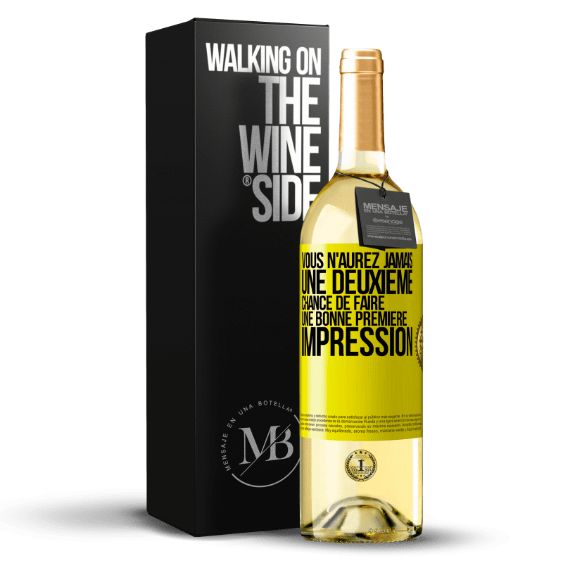 29,95 € Envoi gratuit | Vin blanc Édition WHITE Vous n'aurez jamais une deuxième chance de faire une bonne première impression Étiquette Jaune. Étiquette personnalisable Vin jeune Récolte 2024 Verdejo