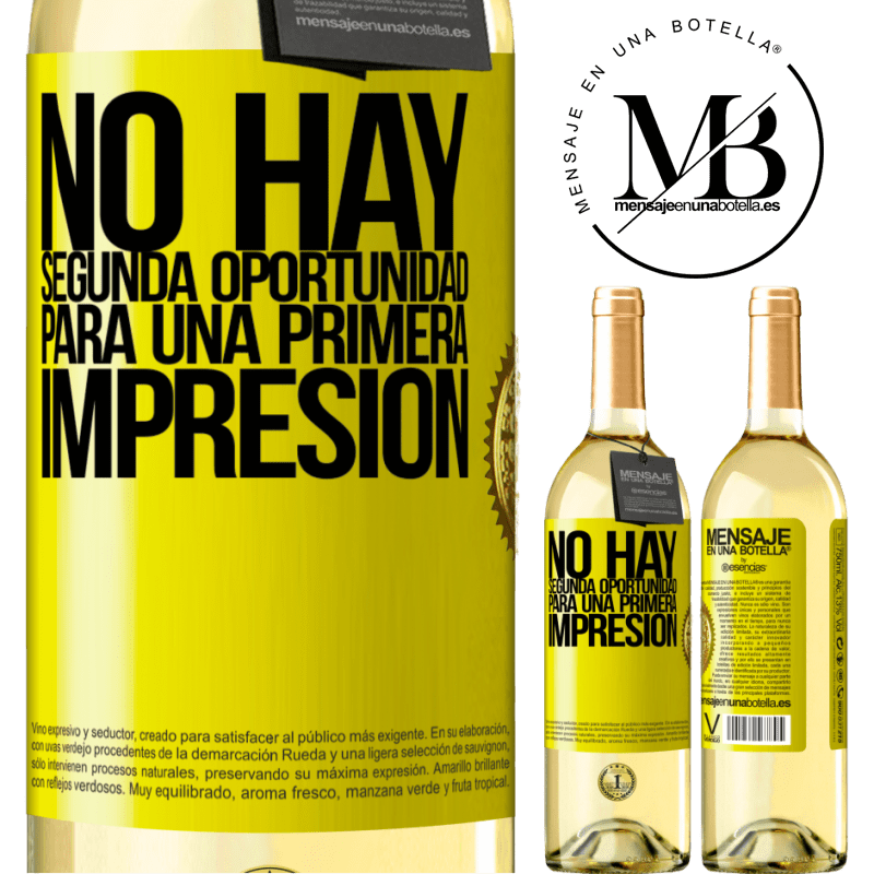 29,95 € Envío gratis | Vino Blanco Edición WHITE No hay una segunda oportunidad para una primera impresión Etiqueta Amarilla. Etiqueta personalizable Vino joven Cosecha 2025 Verdejo