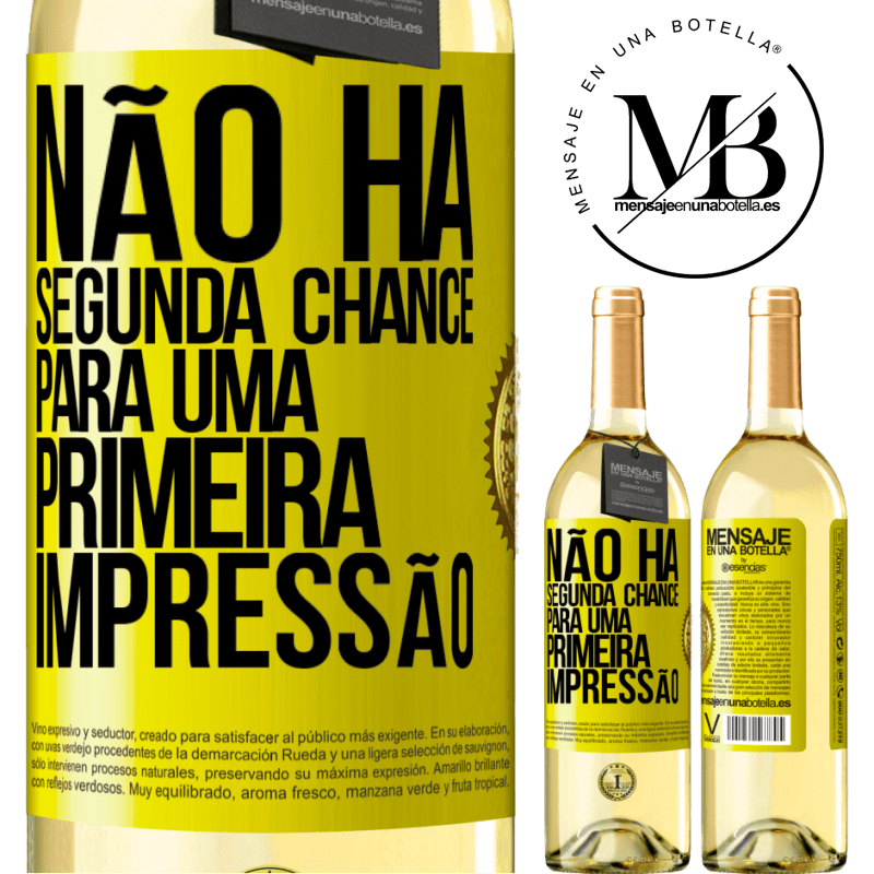 29,95 € Envio grátis | Vinho branco Edição WHITE Não há segunda chance para uma primeira impressão Etiqueta Amarela. Etiqueta personalizável Vinho jovem Colheita 2024 Verdejo