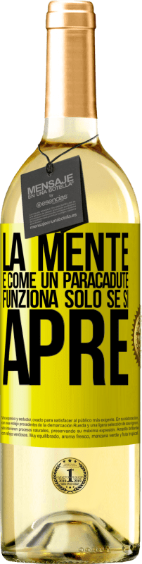 29,95 € Spedizione Gratuita | Vino bianco Edizione WHITE La mente è come un paracadute. Funziona solo se si apre Etichetta Gialla. Etichetta personalizzabile Vino giovane Raccogliere 2025 Verdejo