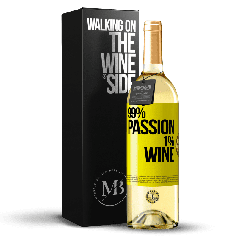 29,95 € Бесплатная доставка | Белое вино Издание WHITE 99% passion, 1% wine Желтая этикетка. Настраиваемая этикетка Молодое вино Урожай 2025 Verdejo