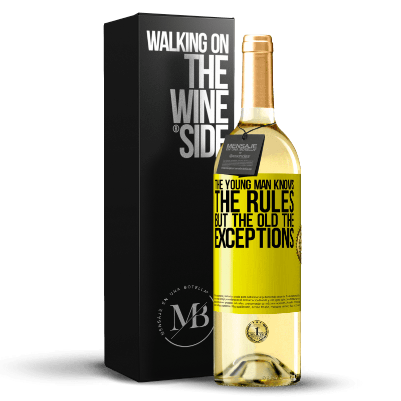 29,95 € Free Shipping | White Wine WHITE Edition The young man knows the rules, but the old the exceptions Yellow Label. Customizable label Young wine Harvest 2024 Verdejo