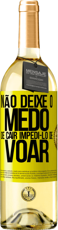 29,95 € | Vinho branco Edição WHITE Não deixe o medo de cair impedi-lo de voar Etiqueta Amarela. Etiqueta personalizável Vinho jovem Colheita 2024 Verdejo