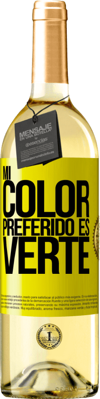 免费送货 | 白葡萄酒 WHITE版 Mi color preferido es: verte 黄色标签. 可自定义的标签 青年酒 收成 2023 Verdejo