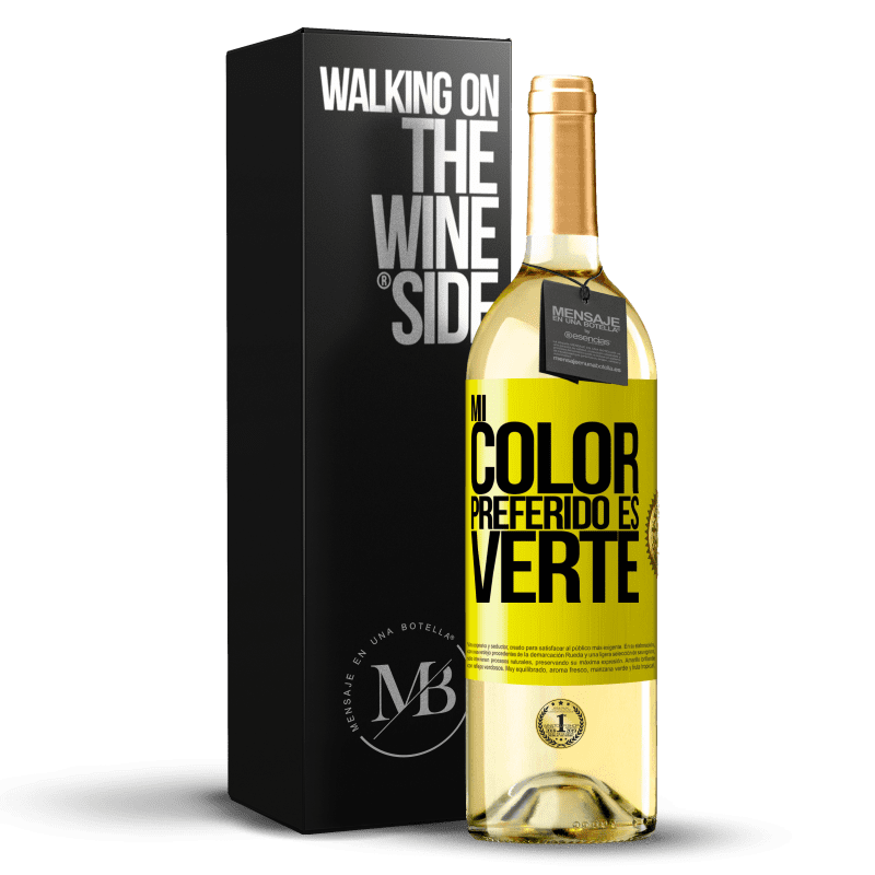 29,95 € 免费送货 | 白葡萄酒 WHITE版 Mi color preferido es: verte 黄色标签. 可自定义的标签 青年酒 收成 2024 Verdejo