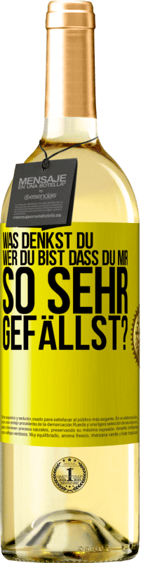 29,95 € Kostenloser Versand | Weißwein WHITE Ausgabe Was denkst du,wer du bist, dass du mir so sehr gefällst? Gelbes Etikett. Anpassbares Etikett Junger Wein Ernte 2025 Verdejo