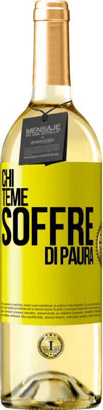 29,95 € Spedizione Gratuita | Vino bianco Edizione WHITE Chi teme, soffre di paura Etichetta Gialla. Etichetta personalizzabile Vino giovane Raccogliere 2025 Verdejo