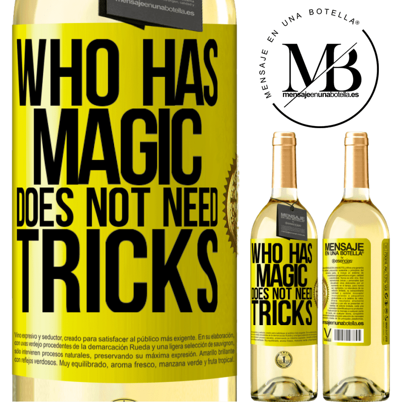 29,95 € Free Shipping | White Wine WHITE Edition Who has magic does not need tricks Yellow Label. Customizable label Young wine Harvest 2023 Verdejo