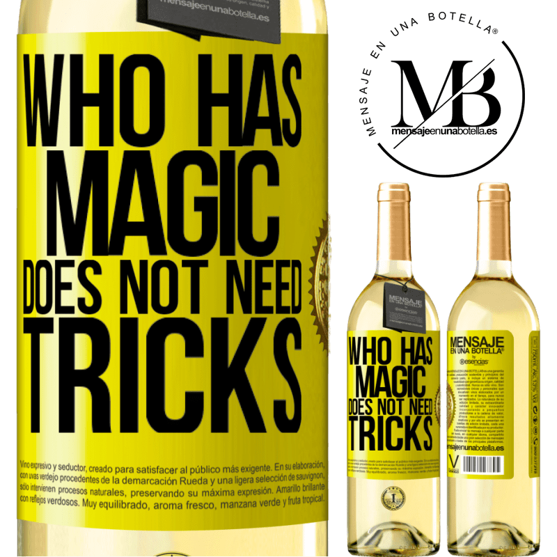 29,95 € Free Shipping | White Wine WHITE Edition Who has magic does not need tricks Yellow Label. Customizable label Young wine Harvest 2025 Verdejo