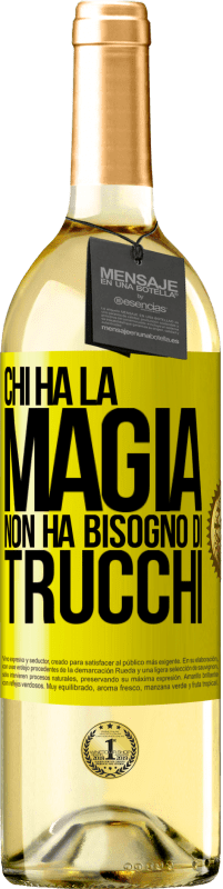 29,95 € Spedizione Gratuita | Vino bianco Edizione WHITE Chi ha la magia non ha bisogno di trucchi Etichetta Gialla. Etichetta personalizzabile Vino giovane Raccogliere 2025 Verdejo