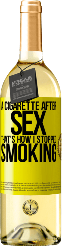 «A cigarette after sex. That's how I stopped smoking» WHITE Edition