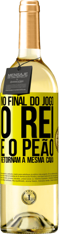 29,95 € Envio grátis | Vinho branco Edição WHITE No final do jogo, o rei e o peão retornam à mesma caixa Etiqueta Amarela. Etiqueta personalizável Vinho jovem Colheita 2025 Verdejo