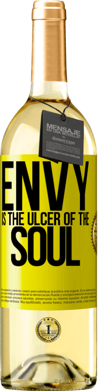 29,95 € | White Wine WHITE Edition Envy is the ulcer of the soul Yellow Label. Customizable label Young wine Harvest 2023 Verdejo
