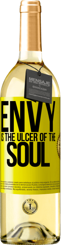 29,95 € | White Wine WHITE Edition Envy is the ulcer of the soul Yellow Label. Customizable label Young wine Harvest 2024 Verdejo