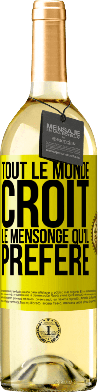 29,95 € | Vin blanc Édition WHITE Tout le monde croit le mensonge qu'il préfère Étiquette Jaune. Étiquette personnalisable Vin jeune Récolte 2024 Verdejo