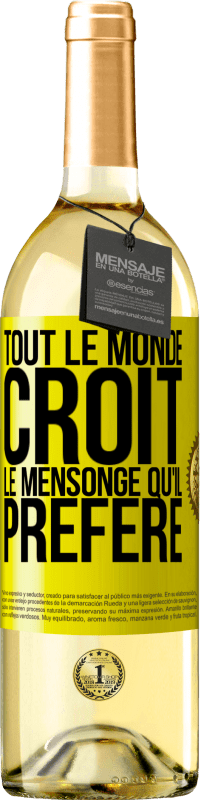 29,95 € | Vin blanc Édition WHITE Tout le monde croit le mensonge qu'il préfère Étiquette Jaune. Étiquette personnalisable Vin jeune Récolte 2025 Verdejo