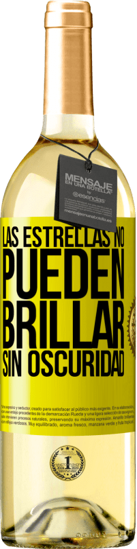 29,95 € Envío gratis | Vino Blanco Edición WHITE Las estrellas no pueden brillar sin oscuridad Etiqueta Amarilla. Etiqueta personalizable Vino joven Cosecha 2024 Verdejo