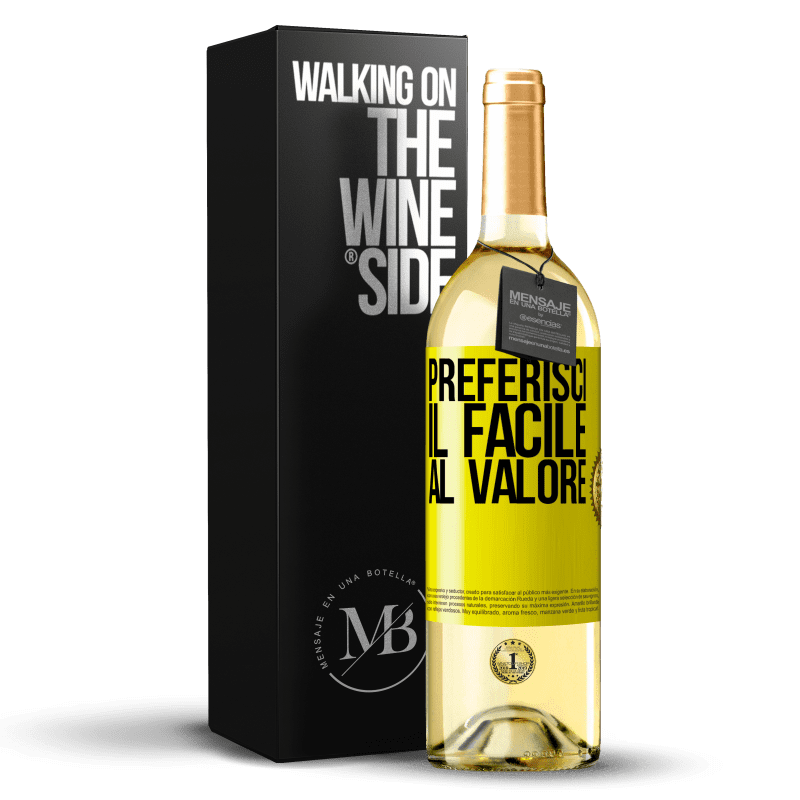 29,95 € Spedizione Gratuita | Vino bianco Edizione WHITE Preferisci il facile al valore Etichetta Gialla. Etichetta personalizzabile Vino giovane Raccogliere 2024 Verdejo