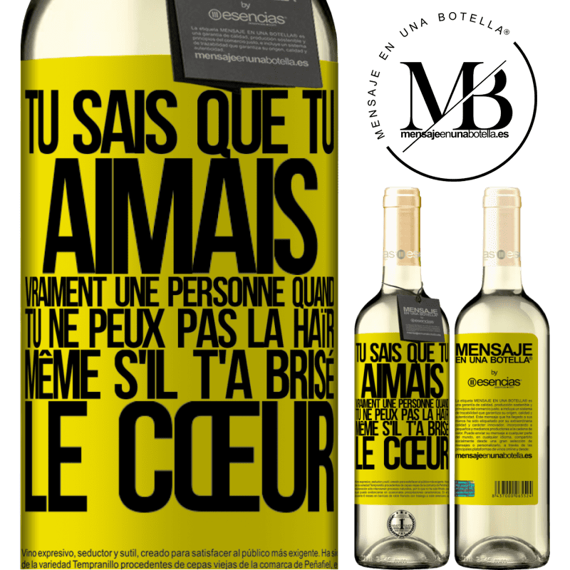 «Tu sais que tu aimais vraiment quelqu'un quand tu ne peux pas la haïr même si elle t'a brisé le cœur» Édition WHITE