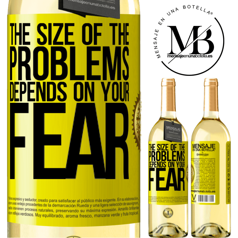 29,95 € Free Shipping | White Wine WHITE Edition The size of the problems depends on your fear Yellow Label. Customizable label Young wine Harvest 2022 Verdejo