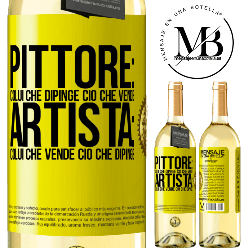 29,95 € Spedizione Gratuita | Vino bianco Edizione WHITE Pittore: colui che dipinge ciò che vende. Artista: colui che vende ciò che dipinge Etichetta Gialla. Etichetta personalizzabile Vino giovane Raccogliere 2024 Verdejo