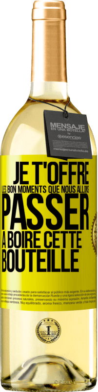 29,95 € | Vin blanc Édition WHITE Je t'offre les bon moments que nous allons passer à boire cette bouteille Étiquette Jaune. Étiquette personnalisable Vin jeune Récolte 2025 Verdejo