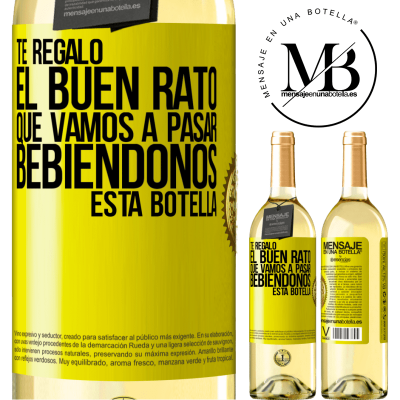 29,95 € Envío gratis | Vino Blanco Edición WHITE Te regalo el buen rato que vamos a pasar bebiéndonos esta botella Etiqueta Amarilla. Etiqueta personalizable Vino joven Cosecha 2023 Verdejo