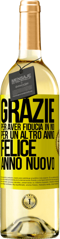 29,95 € | Vino bianco Edizione WHITE Grazie per aver fiducia in noi per un altro anno. Felice anno nuovo Etichetta Gialla. Etichetta personalizzabile Vino giovane Raccogliere 2024 Verdejo