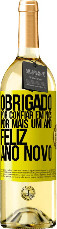 29,95 € Envio grátis | Vinho branco Edição WHITE Obrigado por confiar em nós por mais um ano. Feliz Ano Novo Etiqueta Amarela. Etiqueta personalizável Vinho jovem Colheita 2025 Verdejo