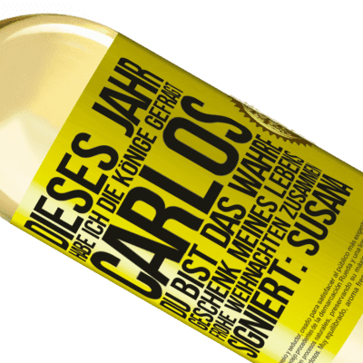 Einzigartige und Persönliche Ausdrücke. «Dieses Jahr habe ich die heiligen Könige um dich gebeten, Carlos, du bist das wahre Geschenk meines Lebens. Frohe Weihnachten zu» WHITE Ausgabe