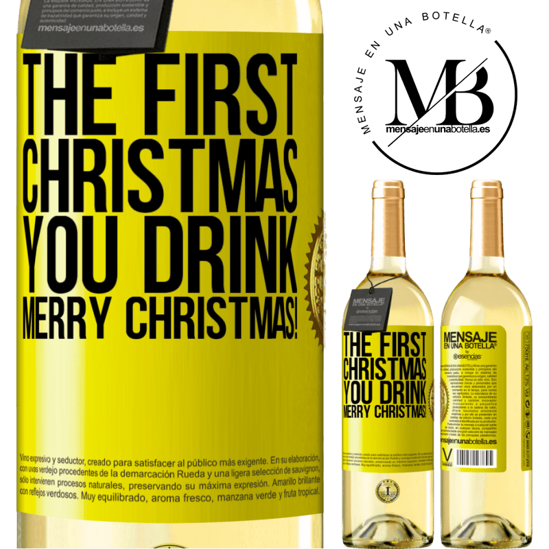29,95 € Free Shipping | White Wine WHITE Edition The first Christmas you drink. Merry Christmas! Yellow Label. Customizable label Young wine Harvest 2022 Verdejo