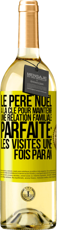 29,95 € | Vin blanc Édition WHITE Le Père Noël a la clé pour maintenir une relation familiale parfaite: Les visites une fois par an Étiquette Jaune. Étiquette personnalisable Vin jeune Récolte 2024 Verdejo