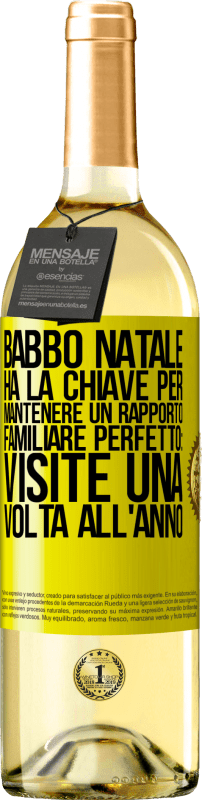 29,95 € | Vino bianco Edizione WHITE Babbo Natale ha la chiave per mantenere un rapporto familiare perfetto: visite una volta all'anno Etichetta Gialla. Etichetta personalizzabile Vino giovane Raccogliere 2024 Verdejo